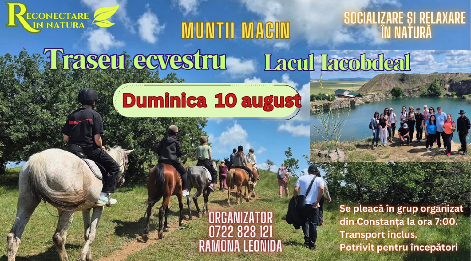 10 AUGUST: Traseu ecvestru & vizita Lac IACOBDEAL in Muntii Macin